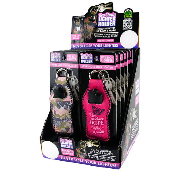 Neoprene Lighter Case Key Chain - 12 Pieces Per Retail Ready Display 22338 SMOKEZILLA