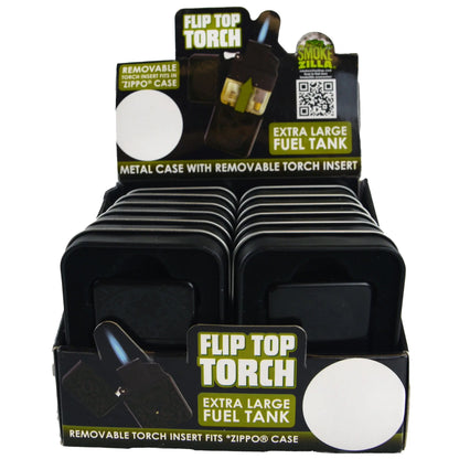Matte Black Flip Torch Lighter - 12 Pieces Per Retail Ready Display 22381 SMOKEZILLA