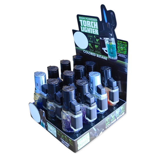 Colored Butane Molded Torch Lighter - 12 Pieces Per Retail Ready Display 22383 SMOKEZILLA