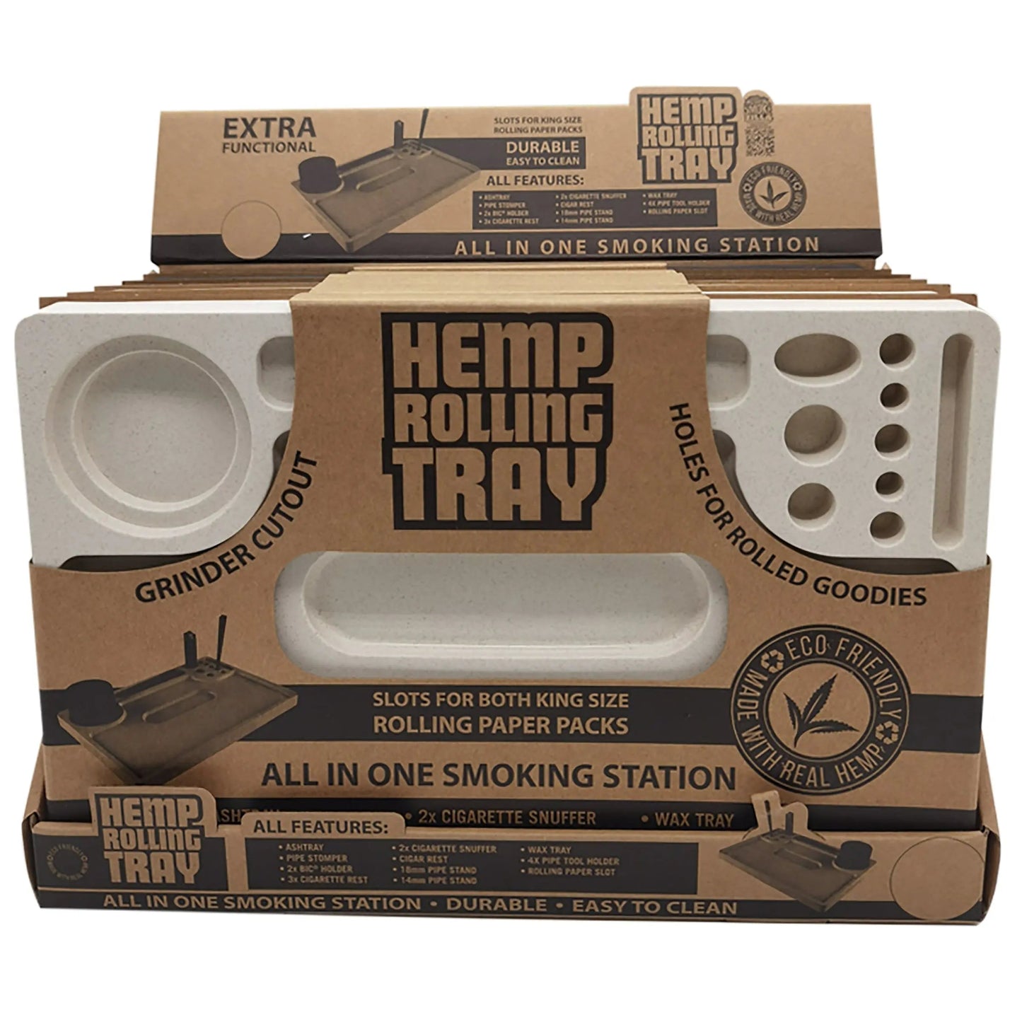 Hemp Made Extra Large Smoking Station Roll Tray - 6 Per Retail Ready Display 22427 SMOKEZILLA