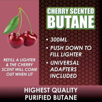 300ML Bulk Smokezilla Scented Cherry Butane Refill - 6 Pieces Per Retail Ready Display 22544 SMOKEZILLA