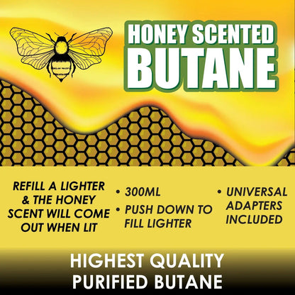 300ML Bulk Smokezilla Scented Honey Butane Refill - 6 Pieces Per Retail Ready Display 22549 SMOKEZILLA