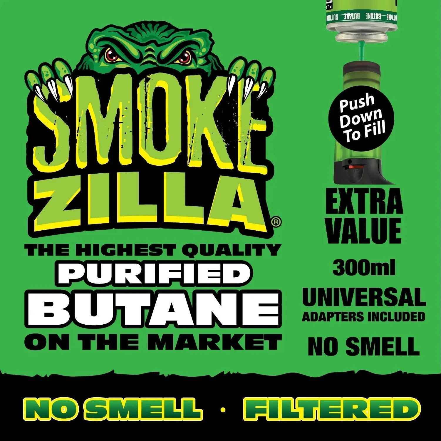 300ML Bulk Smokezilla Butane Refill - 6 Pieces Per Retail Ready Display 41495 SMOKEZILLA
