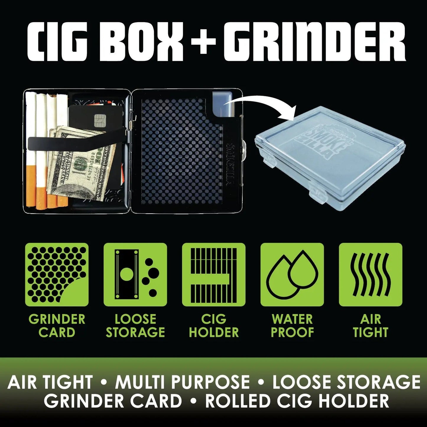Metal Cigarette Box with Tools - 6 Pieces Per Retail Ready Display 22649 SMOKEZILLA