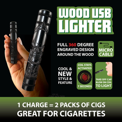 Rechargeable Wooden USB Lighter Stick