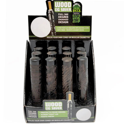 Wood Cigarette Saver Tube - 12 Pieces Per Retail Ready Display 22689 SMOKEZILLA
