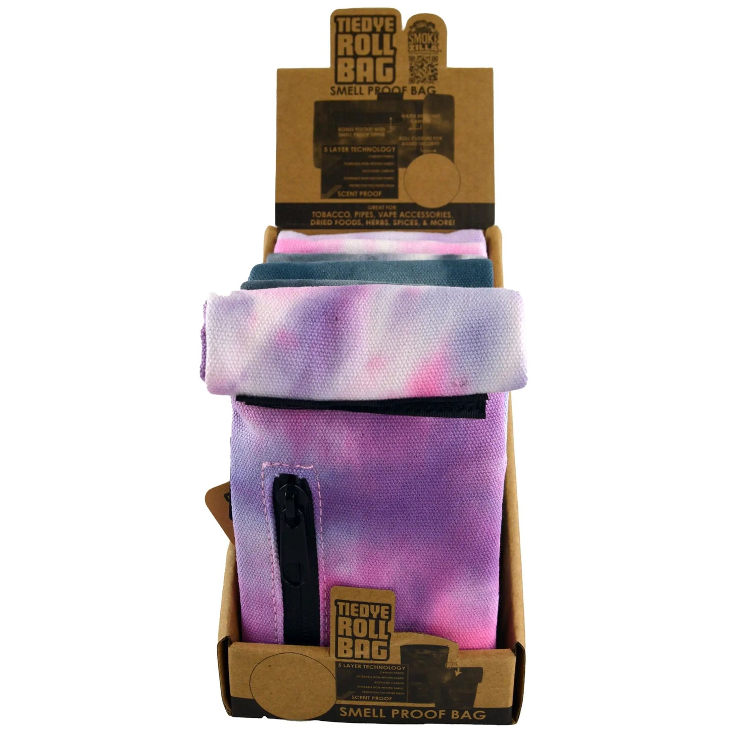 Smell Proof Canvas Roll Storage Bag - 6 Pieces Per Retail Ready Display 22710 SMOKEZILLA