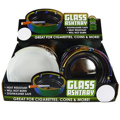 Round Glass Ashtray - 6 Pieces Per Retail Ready Display 22787 SMOKEZILLA