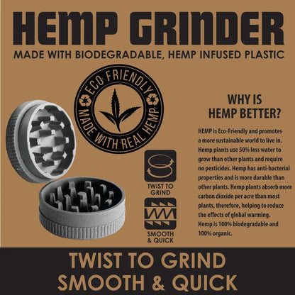 Hemp Resin 2 Piece Grinder With Magnetic Closure - 12 Pieces Per Retail Ready Display 22806 SMOKEZILLA