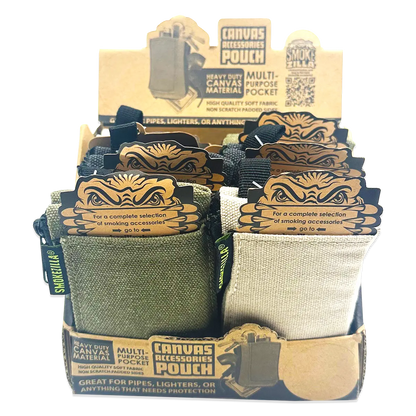 Canvas Accessories Smoker's Pouch with Zipper - 6 Pieces Per Retail Ready Display 22859 SMOKEZILLA