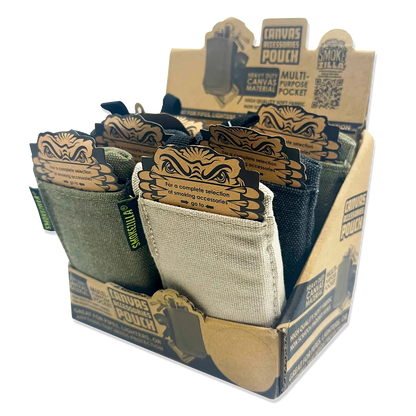 Canvas Accessories Smoker's Pouch with Zipper - 6 Pieces Per Retail Ready Display 22859 SMOKEZILLA