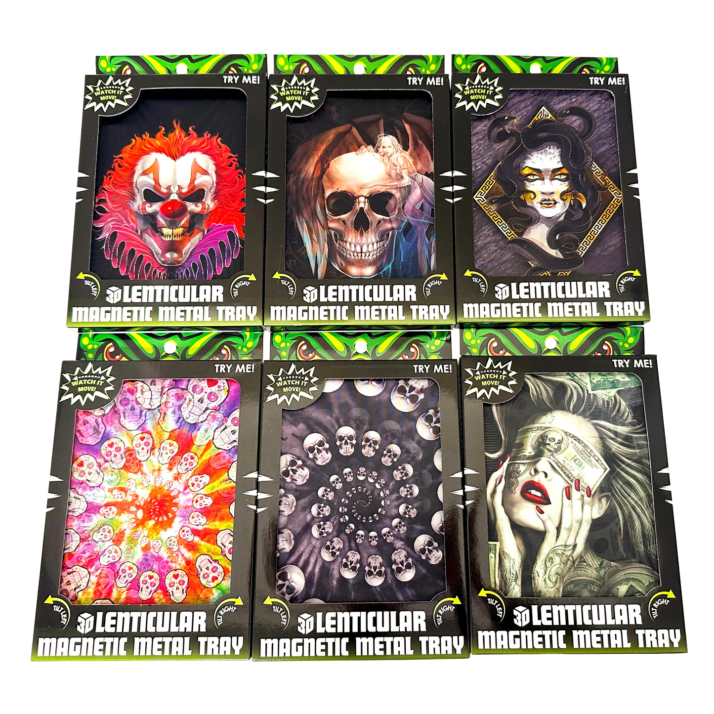 Roll Tray with Lenticular Magnetic Cover - 6 Pieces Per Retail Ready Display 22915 SMOKEZILLA