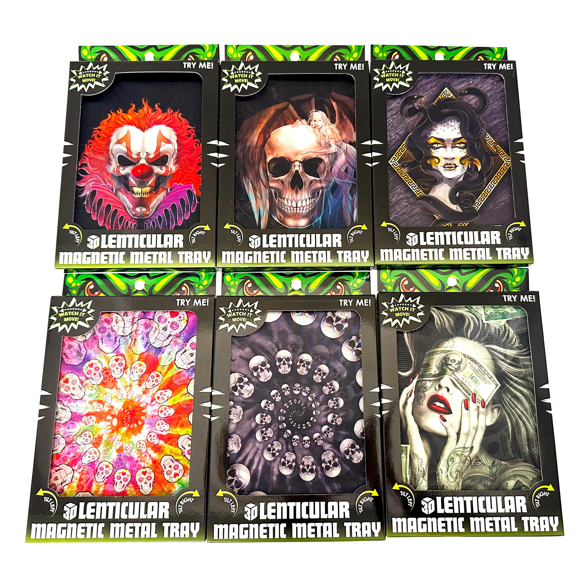 Roll Tray with Lenticular Magnetic Cover - 6 Pieces Per Retail Ready Display 22915 SMOKEZILLA