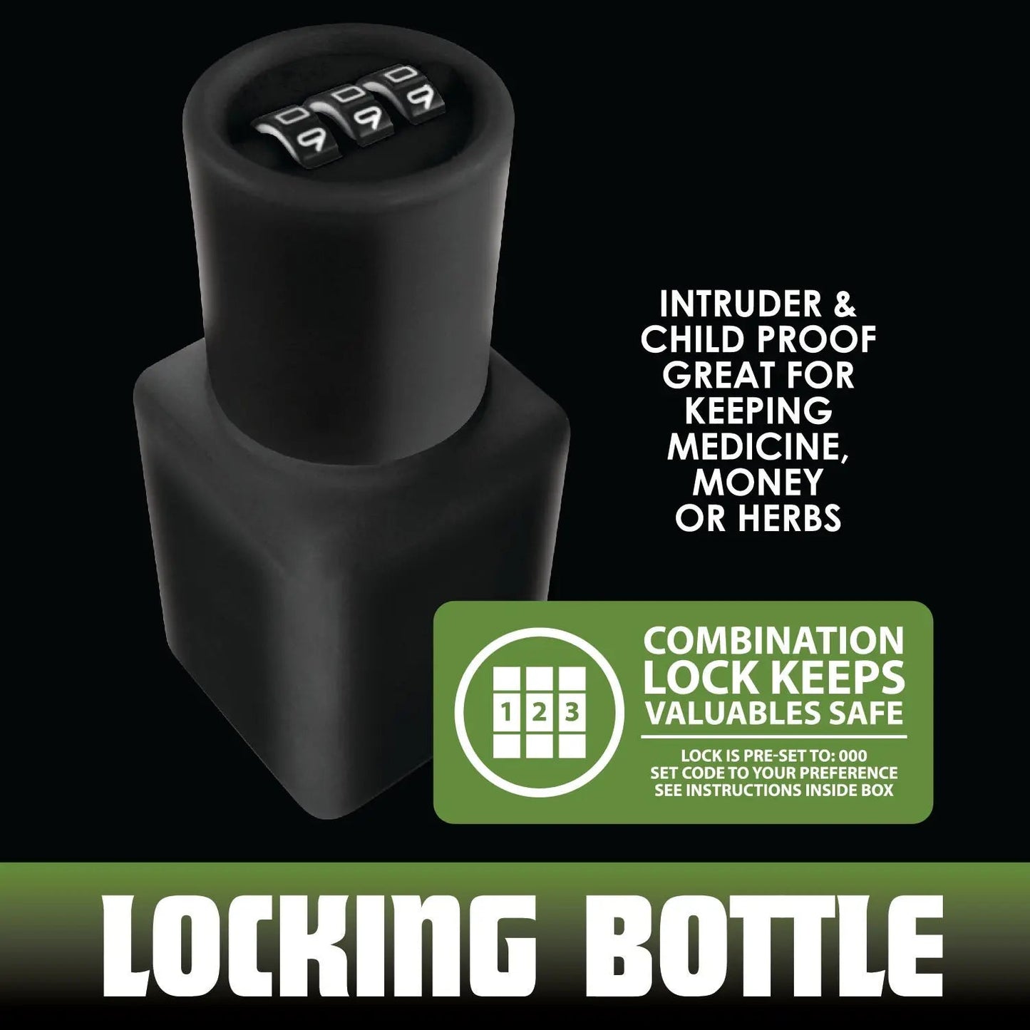 Plastic Locking Bottle Jar - 6 Pieces Per Retail Ready Display 22926 SMOKEZILLA