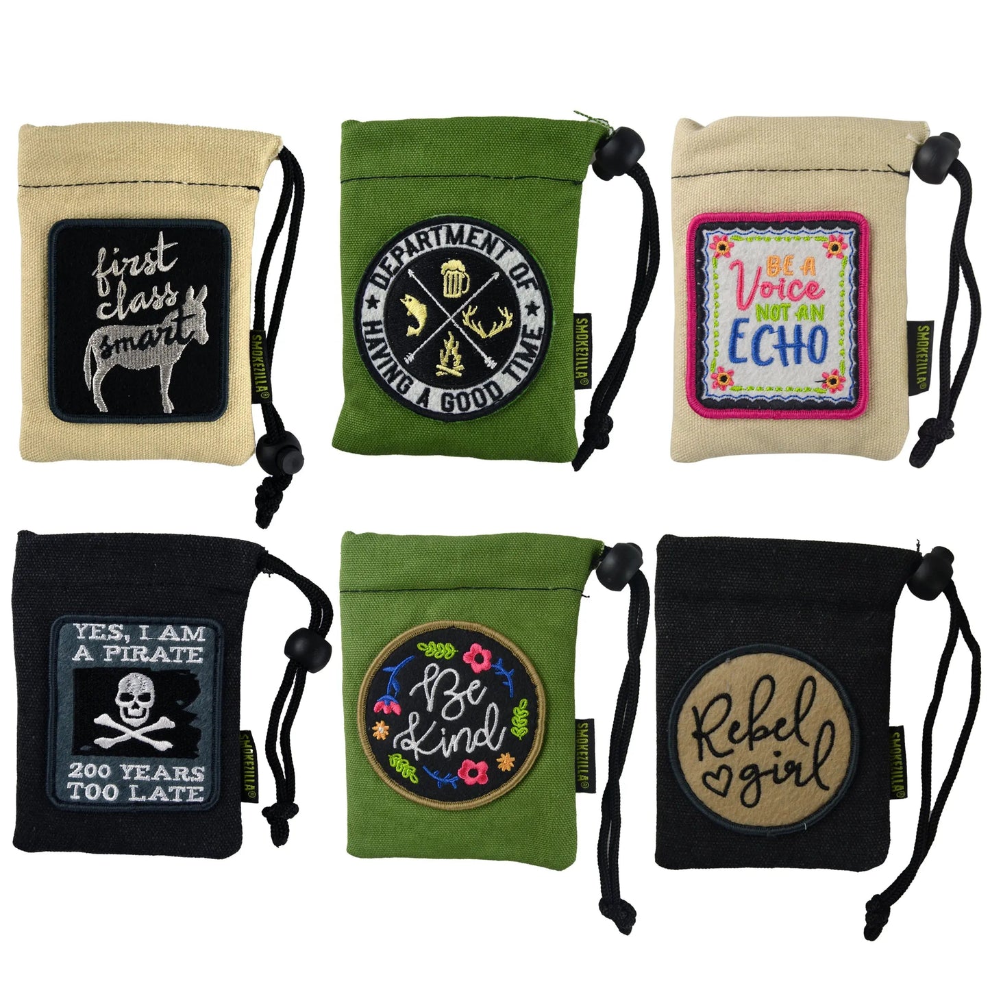 Canvas Smoker Accessories Pouch with Patch - 6 Pieces Per Retail Ready Display 22930 SMOKEZILLA