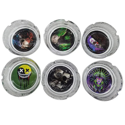Glow in The Dark Glass Ashtray - 6 Pieces Per Retail Ready Display 23032 SMOKEZILLA