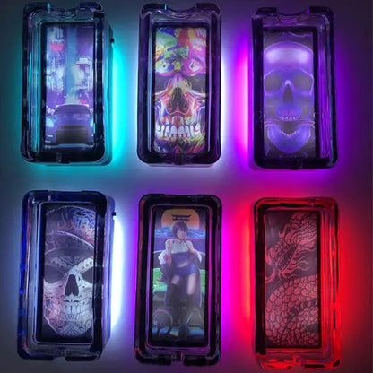 Glass Ashtray with LED Light Design - 6 Pieces Per Retail Ready Display 23103 SMOKEZILLA