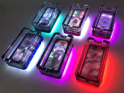 Glass Ashtray with LED Light Design - 6 Pieces Per Retail Ready Display 23103 SMOKEZILLA