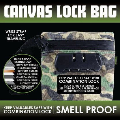 Smell Proof Canvas Locking Storage Bag - 6 Pieces Per Retail Ready Display 23700 SMOKEZILLA