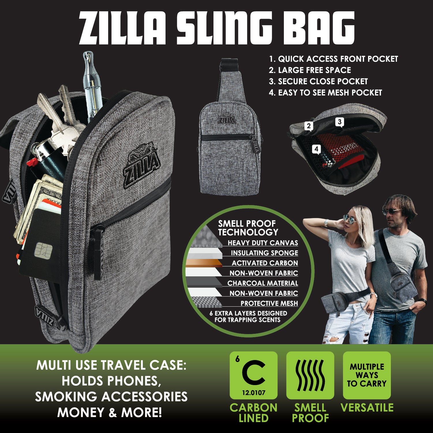 Zilla Sling Bag – Smokezilla Shop