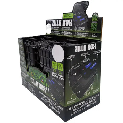 Smell Proof Pressurized Storage Box with Customizable Foam - 4 Pieces Per Retail Ready Display 23239 SMOKEZILLA