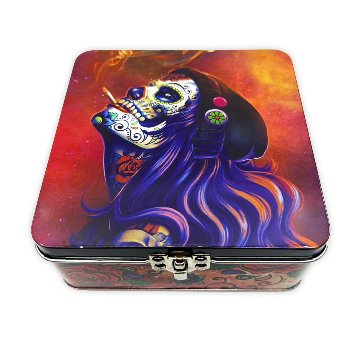 Metal Smoking Box with Matching Rolling Tray