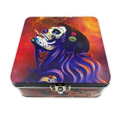 Metal Smoking Box with Matching Rolling Tray