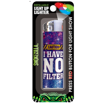 Light-Up Lighter with Blister Pack - 12 Pieces Per Pack 23282 SMOKEZILLA