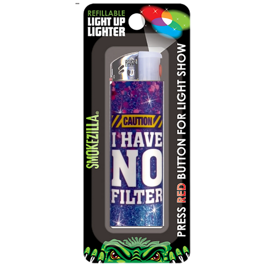 Light-Up Lighter with Blister Pack - 12 Pieces Per Pack 23282 SMOKEZILLA