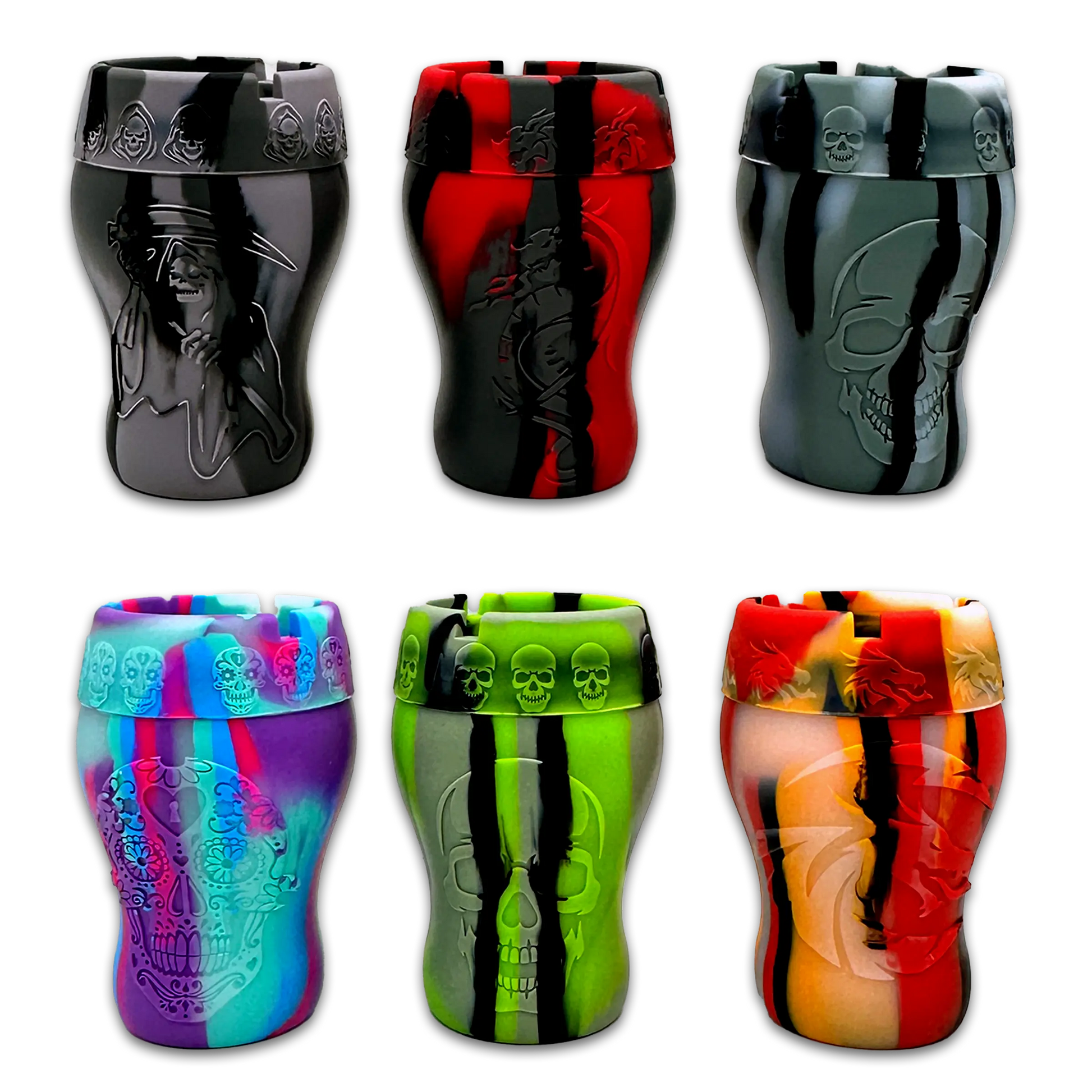 Curved Silicone Butt Bucket Ashtray - 6 Pieces Per Retail Ready Display 23368 SMOKEZILLA