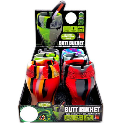 Curved Silicone Butt Bucket Ashtray - 6 Pieces Per Retail Ready Display 23368 SMOKEZILLA