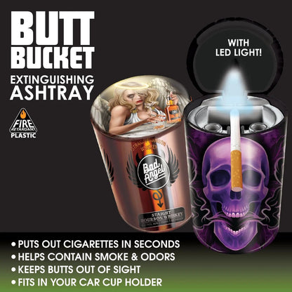 Full Print Butt Bucket Ashtray with LED Light - 6 Pieces Per Retail Ready Display 23385 SMOKEZILLA