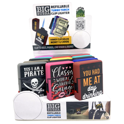 Big Bubba Dual Torch Lighter with Money Clip - 15 Pieces Per Retail Ready Display 23487 SMOKEZILLA