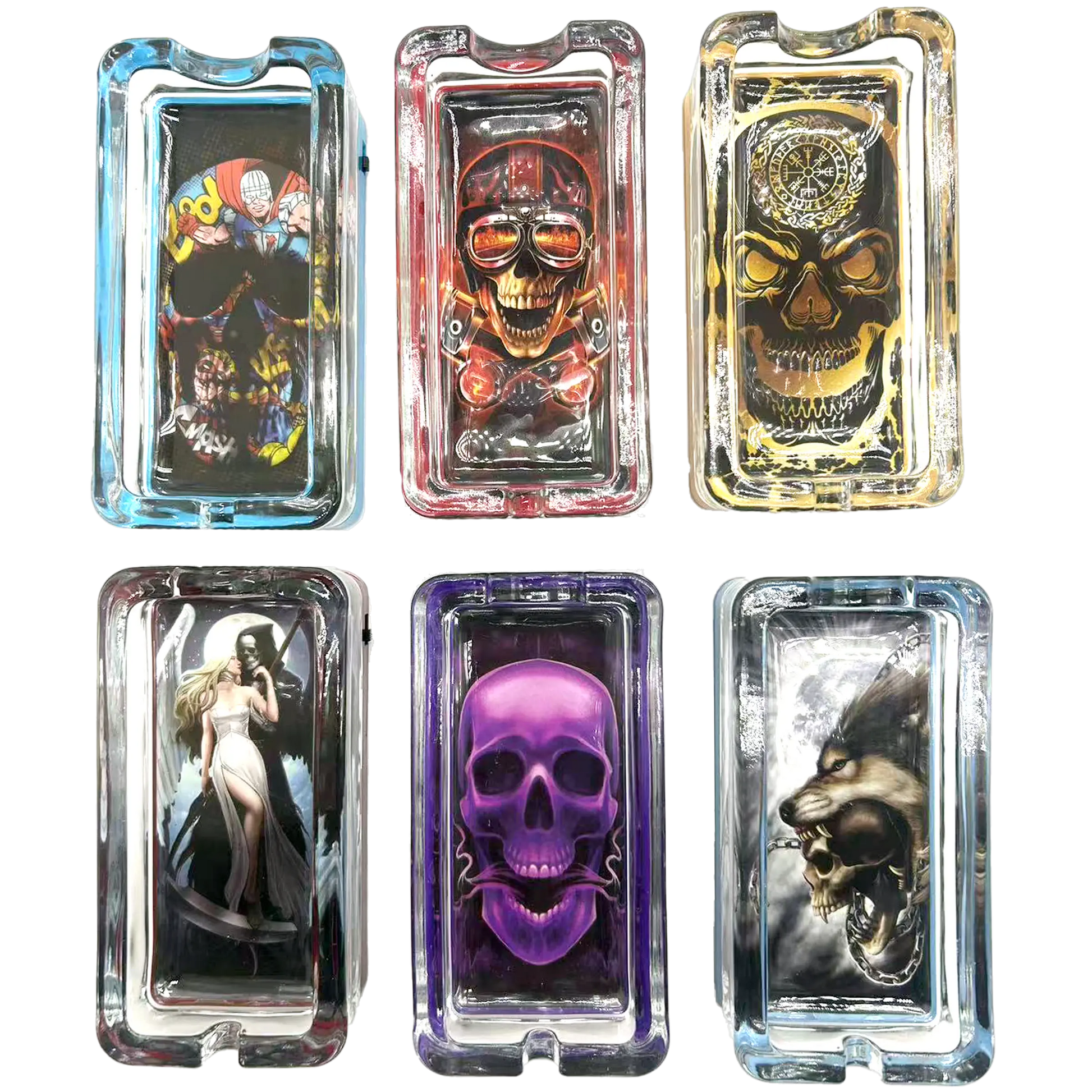 Glass Ashtray with LED Light-Up Design - 6 Pieces Per Retail Ready Display 23522 SMOKEZILLA