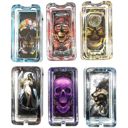 Glass Ashtray with LED Light-Up Design - 6 Pieces Per Retail Ready Display 23522 SMOKEZILLA