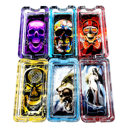 Glass Ashtray with LED Light-Up Design - 6 Pieces Per Retail Ready Display 23522 SMOKEZILLA