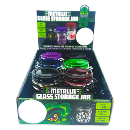 Smell Proof Glass Storage Jar with Hinged Lid- 6 Pieces Per Retail Ready Display 23533 SMOKEZILLA