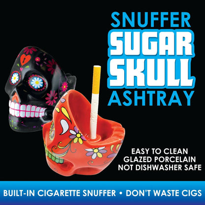 3D Ceramic Skull Snuffer Ashtray - 6 Pieces Per Retail Ready Display 23535 SMOKEZILLA