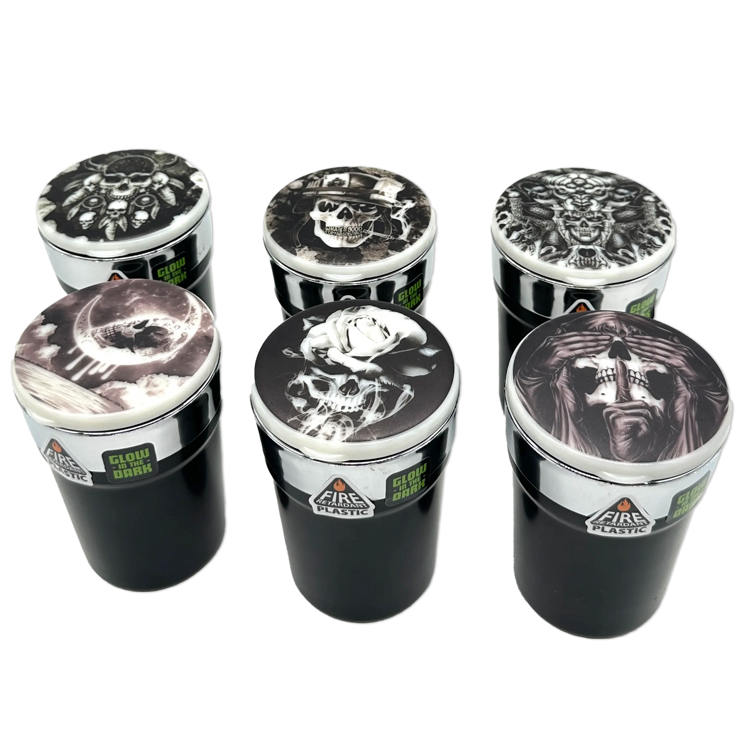 Glow In The Dark Lid Butt Bucket Ashtray with LED Light - 6 Per Retail Ready Wholesale Display 23543 SMOKEZILLA