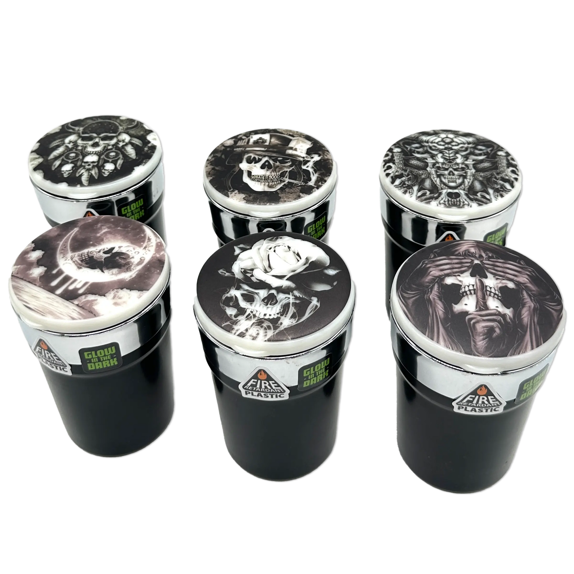 Glow In The Dark Lid Butt Bucket Ashtray with LED Light - 6 Per Retail Ready Wholesale Display 23543 SMOKEZILLA