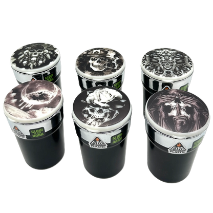 Glow In The Dark Lid Butt Bucket Ashtray with LED Light - 6 Per Retail Ready Wholesale Display 23543 SMOKEZILLA