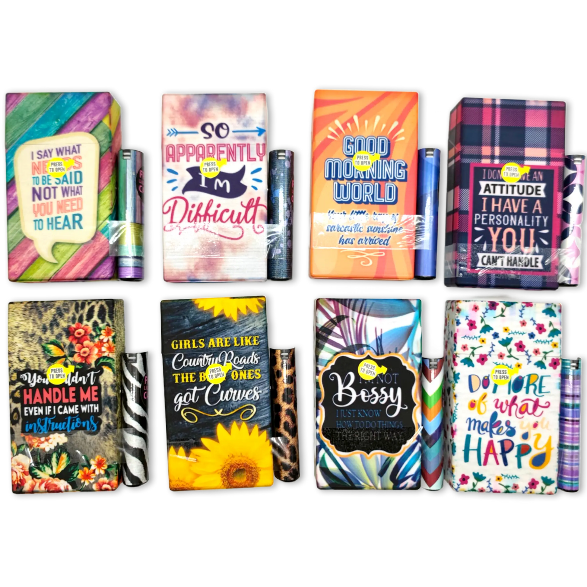 100s Cigarette Storage Case With Magnetic Lighter Case - 8 Pieces Per Retail Ready Display 23545 SMOKEZILLA