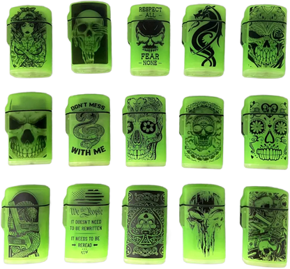 Glow In The Dark Flip Top Torch Lighter - 15 Pieces Per Retail Ready Display 23602 SMOKEZILLA