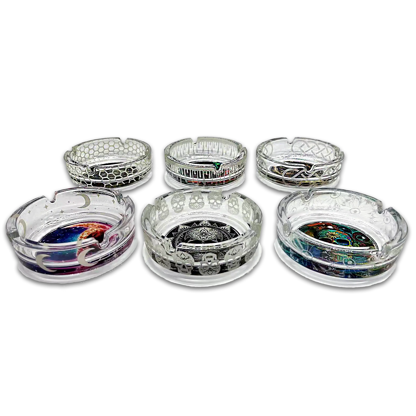 Glow in The Dark Glass Ashtray - 6 Pieces Per Retail Ready Display 23719 SMOKEZILLA