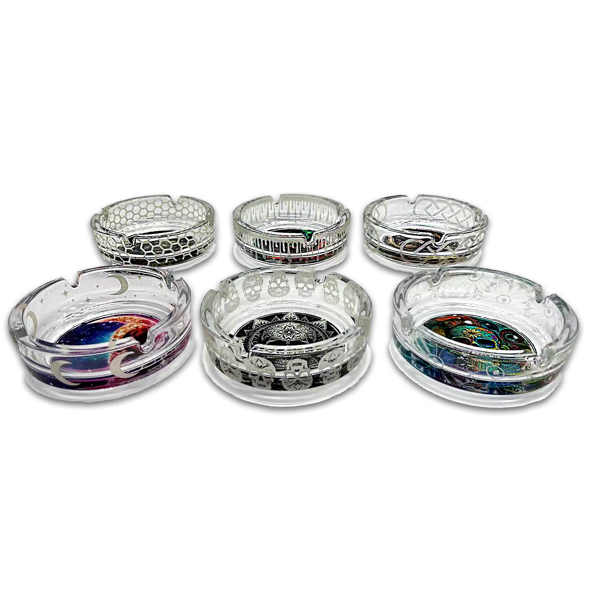 Glow in The Dark Glass Ashtray - 6 Pieces Per Retail Ready Display 23719 SMOKEZILLA