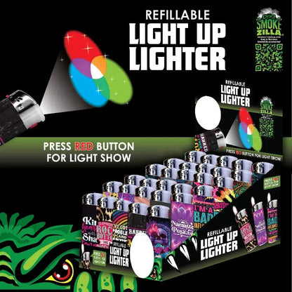 Light Up Lighter - 30 Pieces Per Retail Ready Display 23806 SMOKEZILLA
