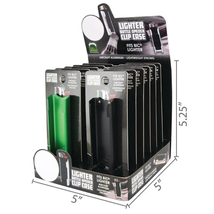 Metal Lighter Clip Case with Bottle Opener - 12 Pieces Per Retail Ready Display 23816 SMOKEZILLA