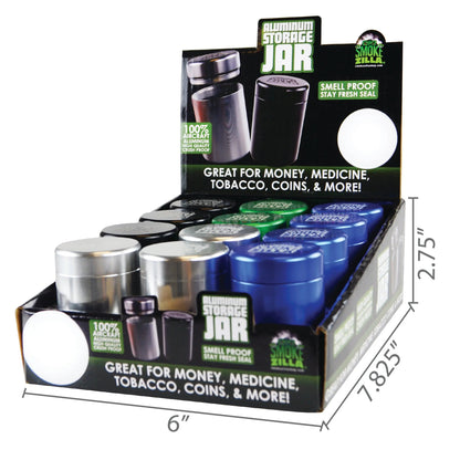 Smell Proof Metal Storage Jar - 12 Pieces Per Retail Ready Display 23864 SMOKEZILLA