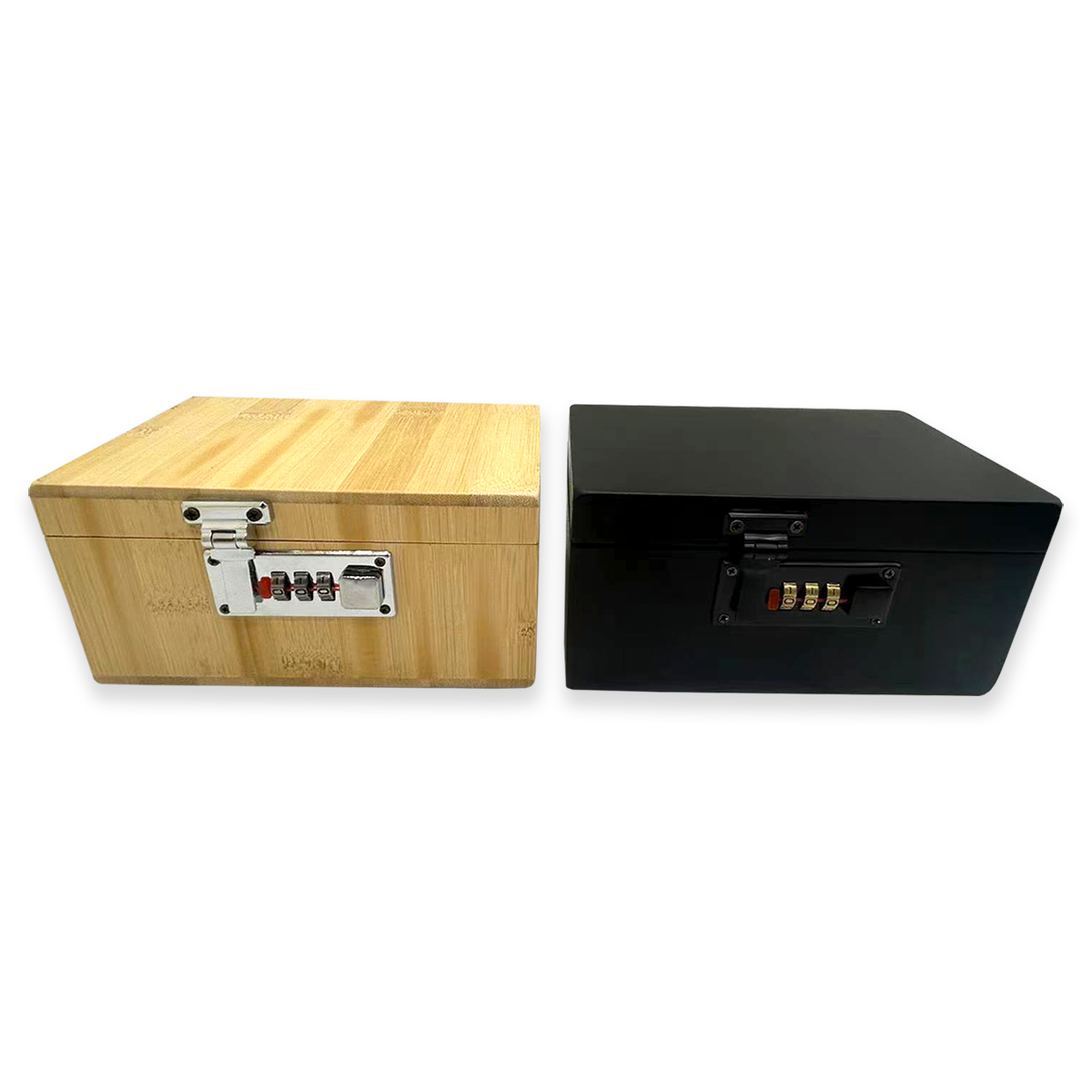 Wood Locking Storage Box with Tray