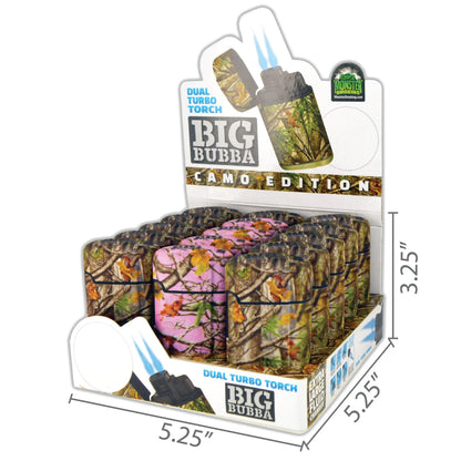 Big Bubba Camo Dual Torch Lighter - 15 Pieces Per Retail Ready Display 23925 SMOKEZILLA
